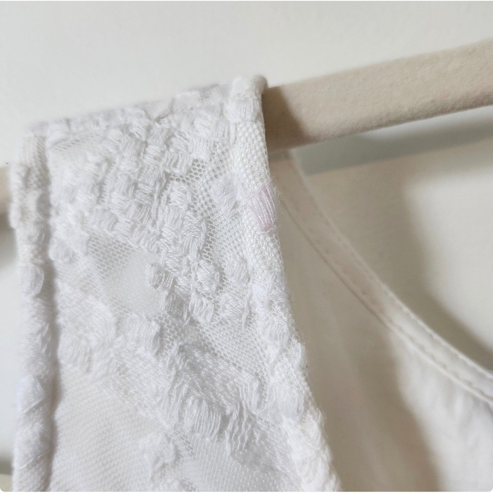 Sundance White Lace Sleeveless Fit Flare Dress Scoop Neck 6 - Picture 3 of 5